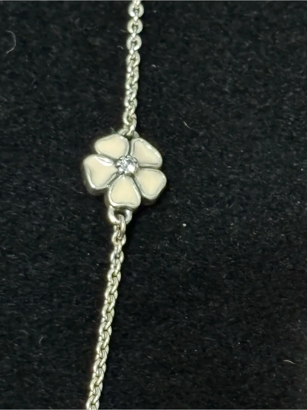 Pandora Sterling 925 Silver Poetic Blooms Bolo Necklace 590518ENMX-.22